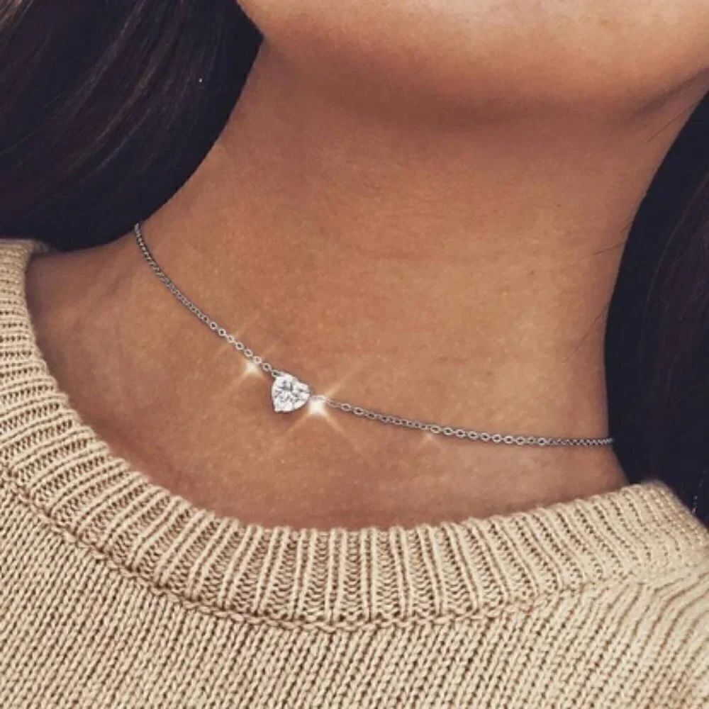 Elegant heart necklace jewelry boho